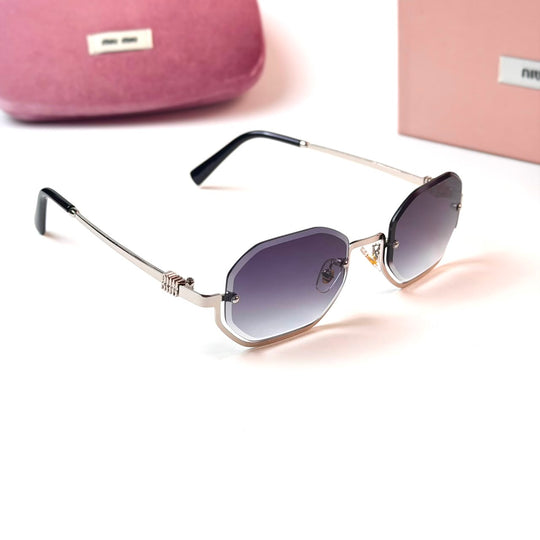 MIU MIU Geometric Octagonal – Silver Purple Gradient
