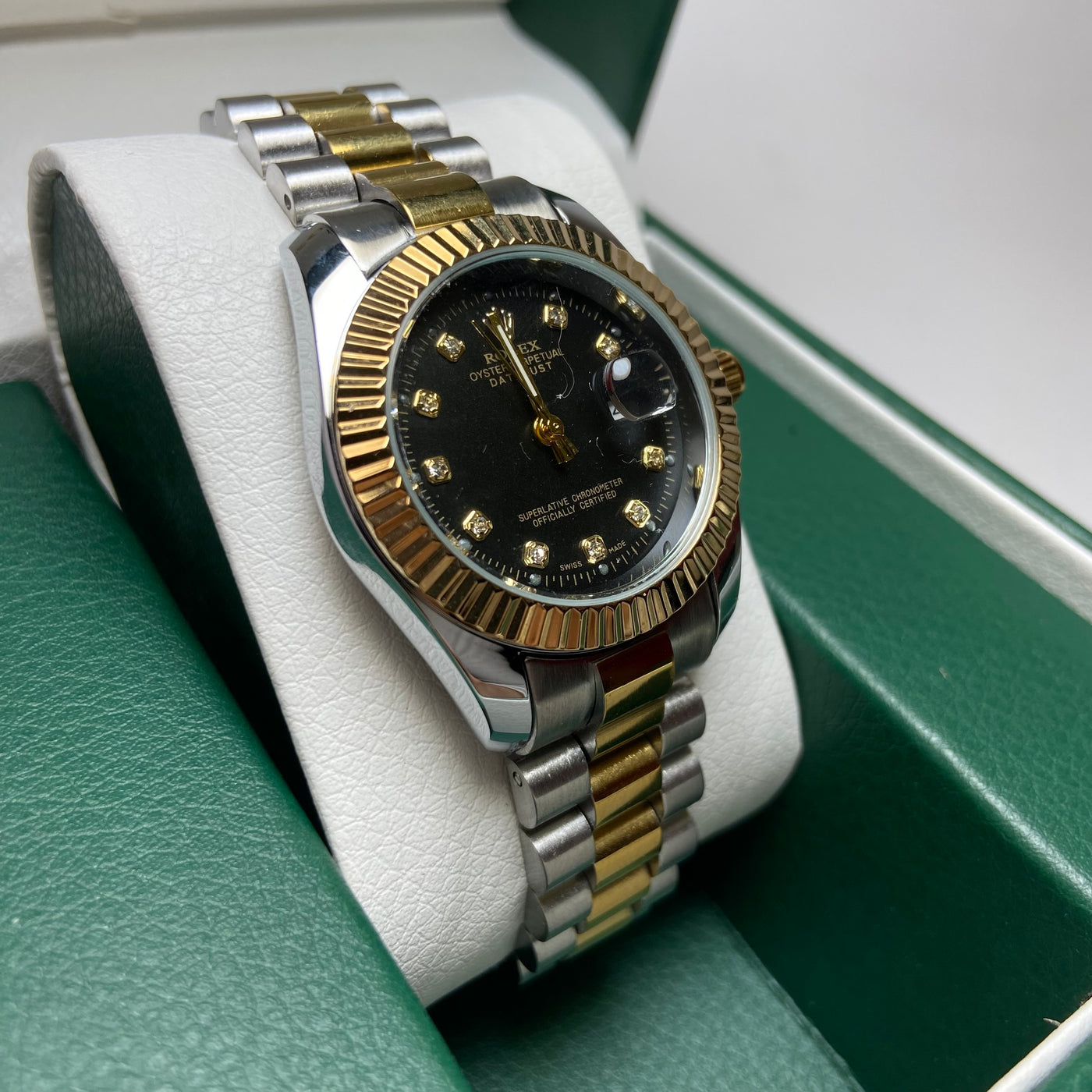Rolex Date Just Diamond for Her - Black Two-Tone