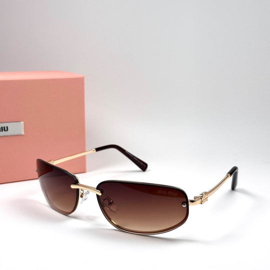 Miu Miu Slim Rectangle – Rose Gold Brown Gradient