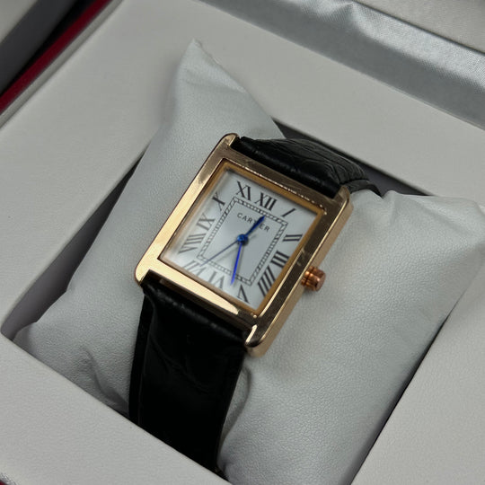 Cartier Tank Leather Must Style For Her – Rose Gold &amp; Black