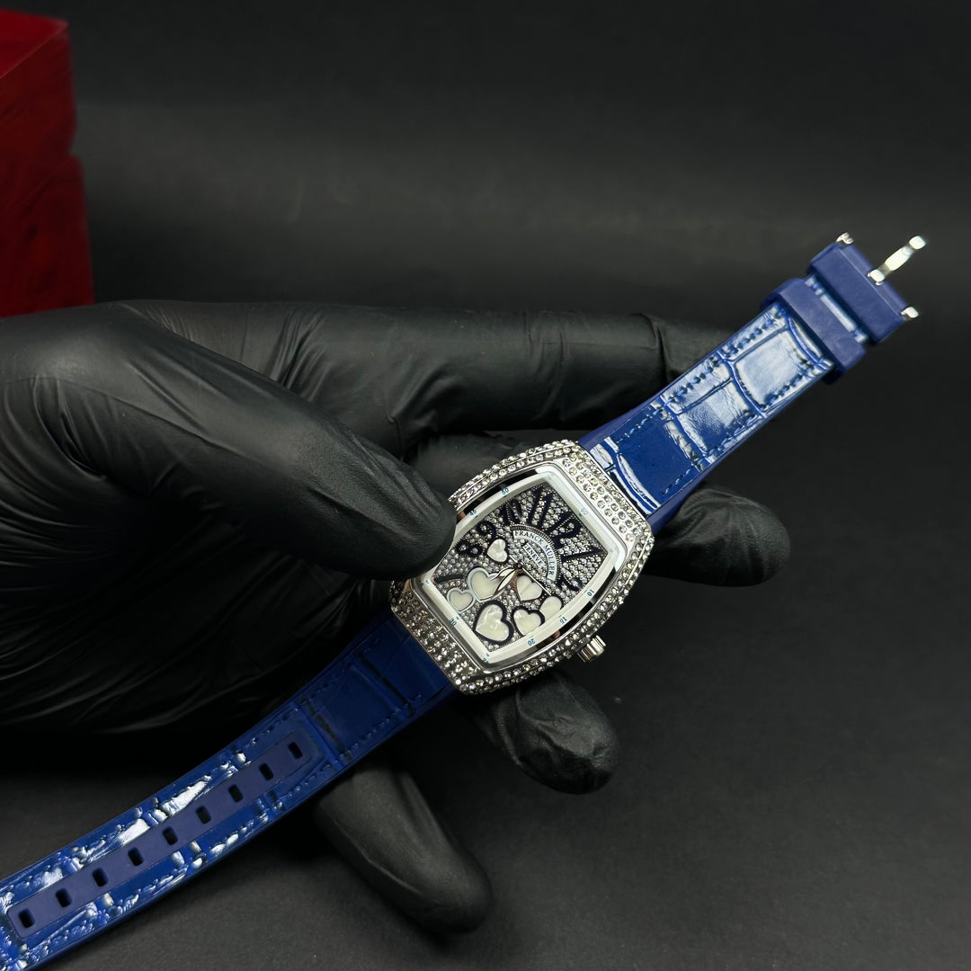 Franck Muller Vanguard Heart For Her – Blue &amp; Silver Diamond