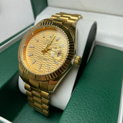 Rolex Date Just For Him - Gold-Tone with Textured Dial