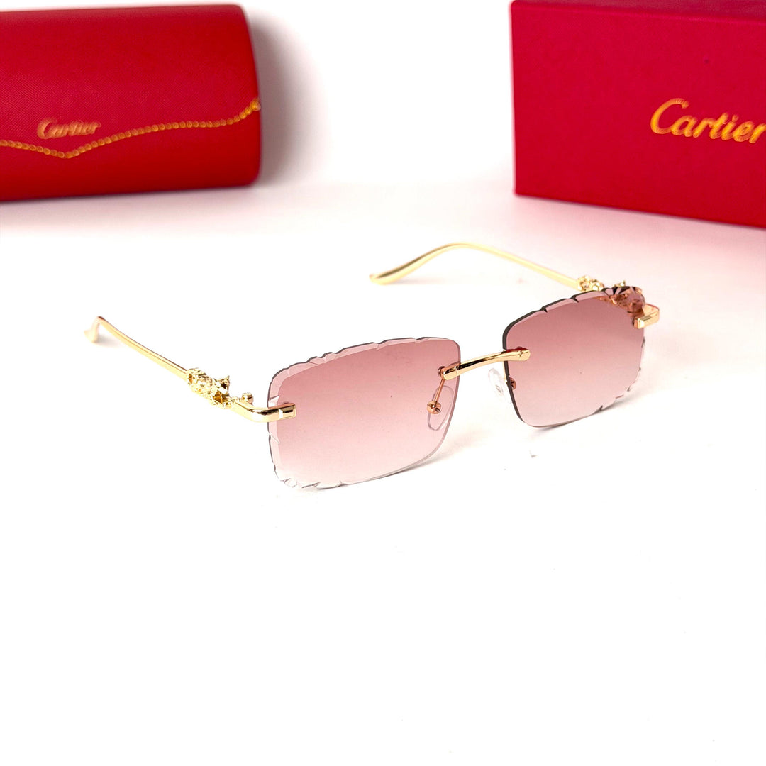 Cartier Rimless Square – Rose Pink Gradient Lenses