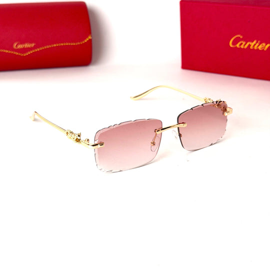 Cartier Rimless Square – Rose Pink Gradient Lenses