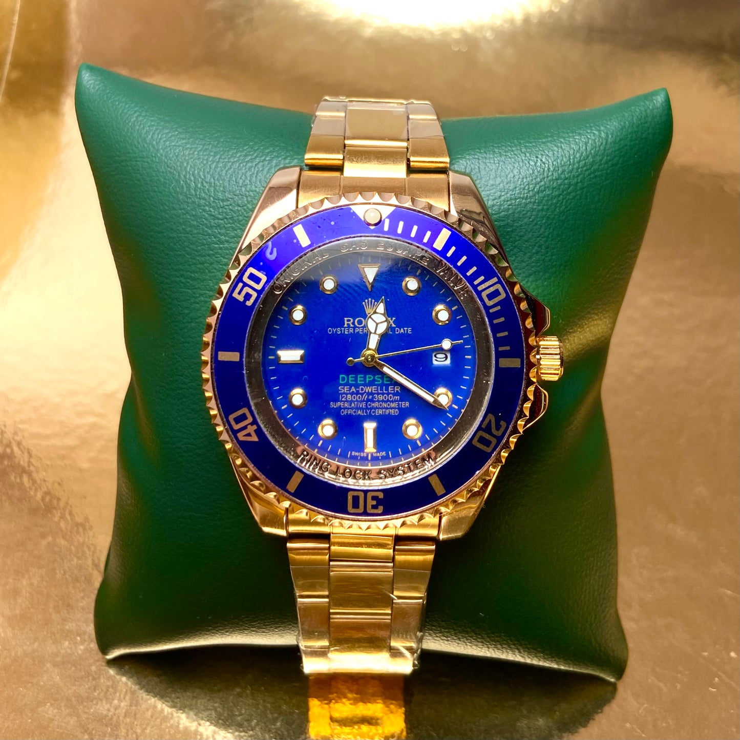 Rolex Oyster Perpetual Date Deep Sea Gold Blue