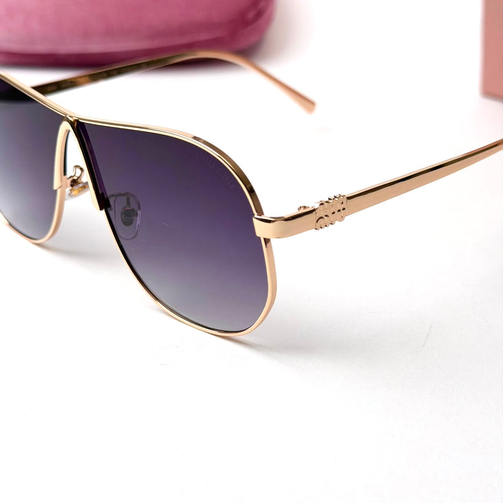 Miu Miu MU A56S Aviator – Gold Purple Gradient