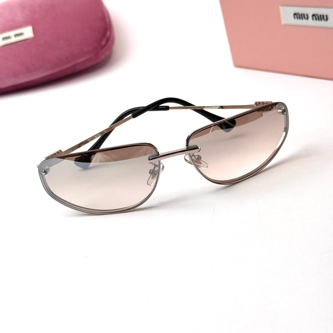 Miu Miu Curved Butterfly – Silver Champagne