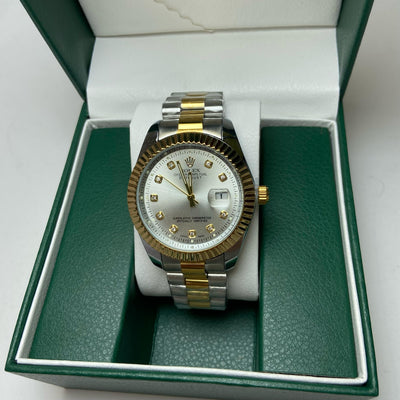 Rolex date just Diamond for Him - Silver Two-Tone