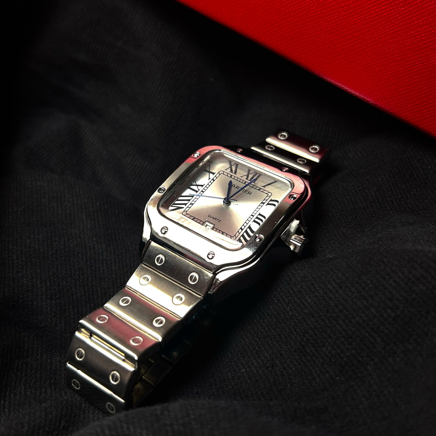 Cartier Santos - Stainless Steel with Silver Dial For Him