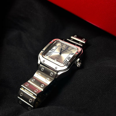 Cartier Santos - Stainless Steel with Silver Dial For Him