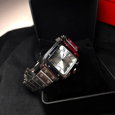 Cartier Santos - Stainless Steel with Silver Dial For Him
