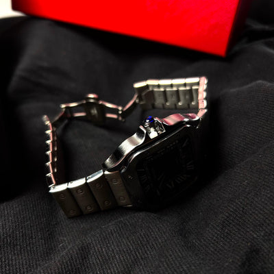 Cartier Santos - Stainless Steel with Black Dial For Him