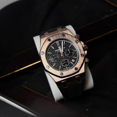 Audemars Piguet Royal Oak Chronograph For Him - Rose Gold-Tone with Black Dial