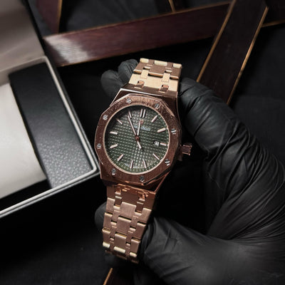 Audemars Piguet Royal Oak For Him - Rose Gold-Tone with Green Dial