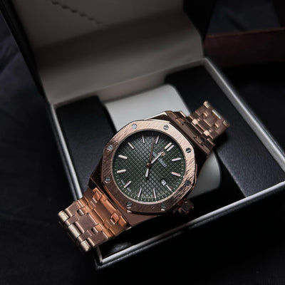 Audemars Piguet Royal Oak For Him - Rose Gold-Tone with Green Dial