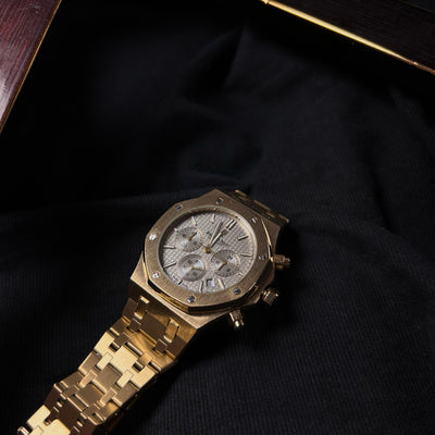 Audemars Piguet Royal Oak Chronograph For Him - Gold Tone with Gray Dial