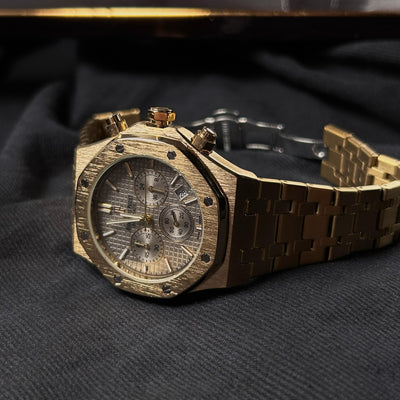 Audemars Piguet Royal Oak Chronograph For Him - Gold Tone with Gray Dial