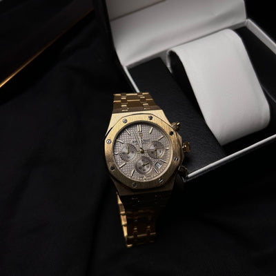 Audemars Piguet Royal Oak Chronograph For Him - Gold Tone with Gray Dial