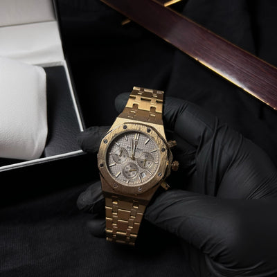 Audemars Piguet Royal Oak Chronograph For Him - Gold Tone with Gray Dial