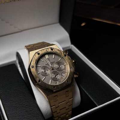 Audemars Piguet Royal Oak Chronograph For Him - Gold Tone with Gray Dial
