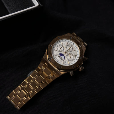 Audemars Piguet Royal Oak Chronograph For Him - Yellow Gold-Tone White