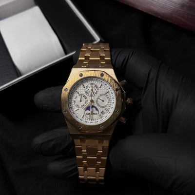 Audemars Piguet Royal Oak Chronograph For Him - Yellow Gold-Tone White