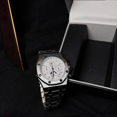 Audemars Piguet Royal Oak Chronograph For Him - Stainless Steel with White Dial