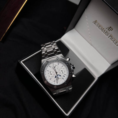 Audemars Piguet Royal Oak Chronograph For Him - Stainless Steel with White Dial