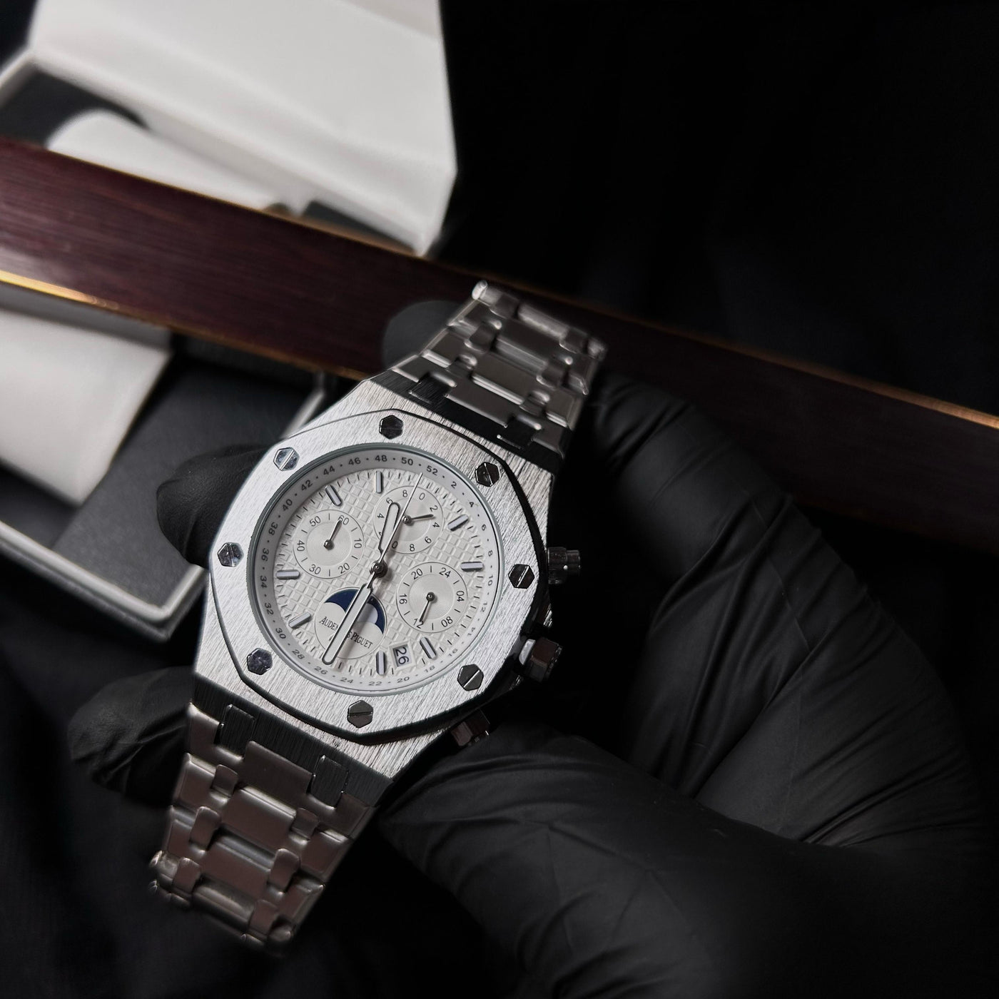 Audemars Piguet Royal Oak Chronograph For Him - Stainless Steel with White Dial