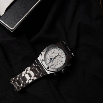 Audemars Piguet Royal Oak Chronograph For Him - Stainless Steel with White Dial