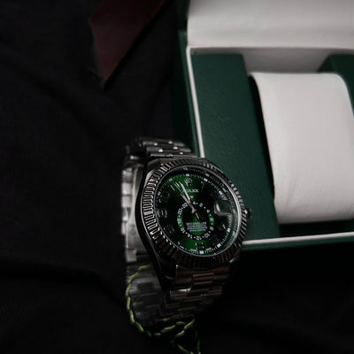 Rolex Sky Dweller For Him - Stainless Steel With Green Dial