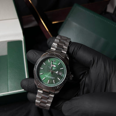Rolex Day-Date - Stainless Steel with Green Textured Dial