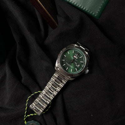 Rolex Day-Date - Stainless Steel with Green Textured Dial