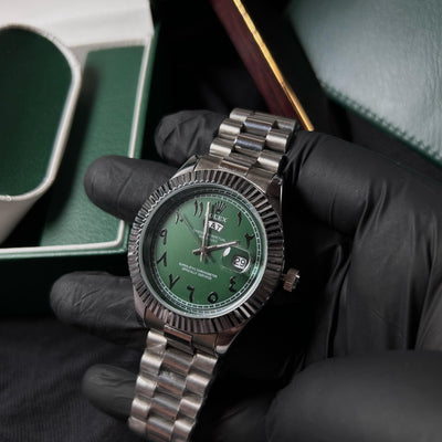 Rolex Date Just - Stainless Steel with Green Arabic Dial