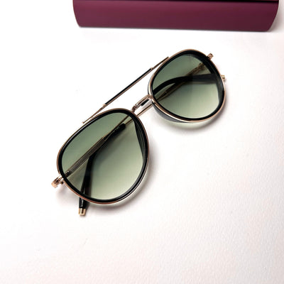 Maybach Round 5G71 - Golden Black with Green Gradient Lenses