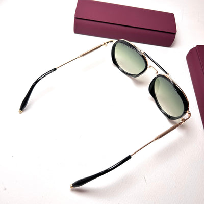 Maybach Round 5G71 - Golden Black with Green Gradient Lenses