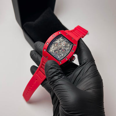 Richard Mille Racing Homage for Him – Matte Red Skeleton Dial