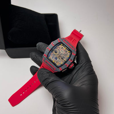 Richard Mille Racing Homage for Him – Red & Black Skeleton Dial
