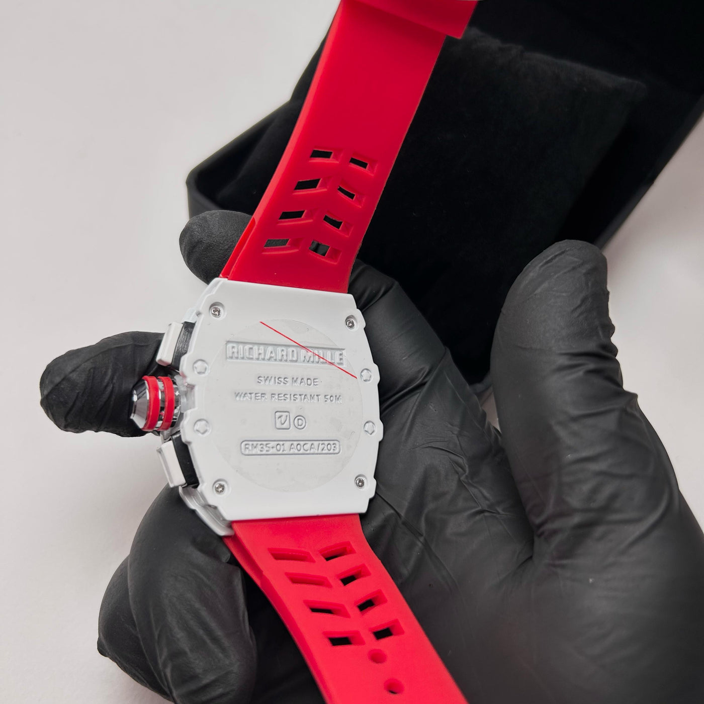 Richard Mille Racing Homage for Him – Red & White Skeleton Dial