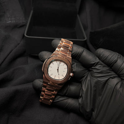 Patek Philippe Nautilus Homage for Him – Rose Gold with White Dial