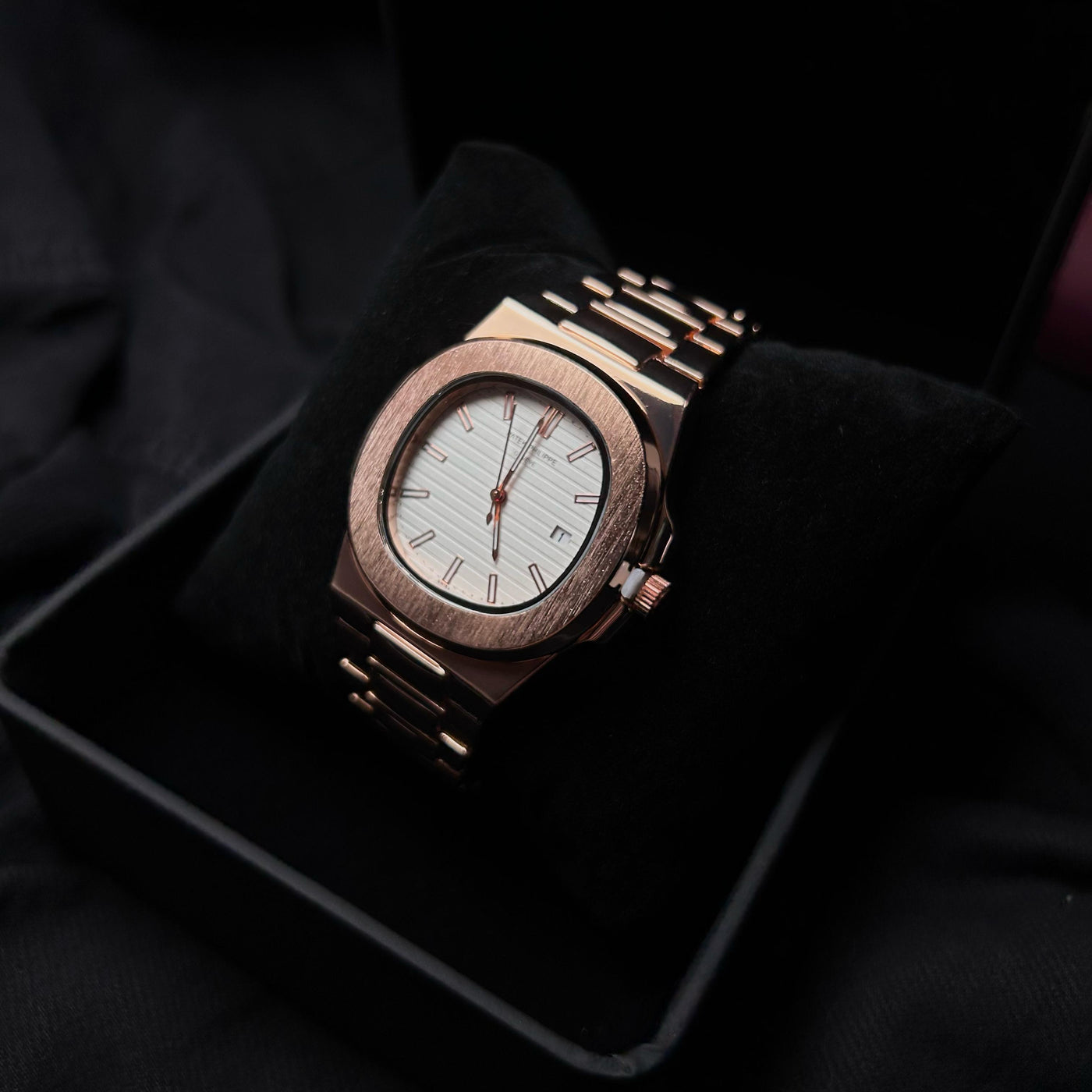 Patek Philippe Nautilus Homage for Him – Rose Gold with White Dial