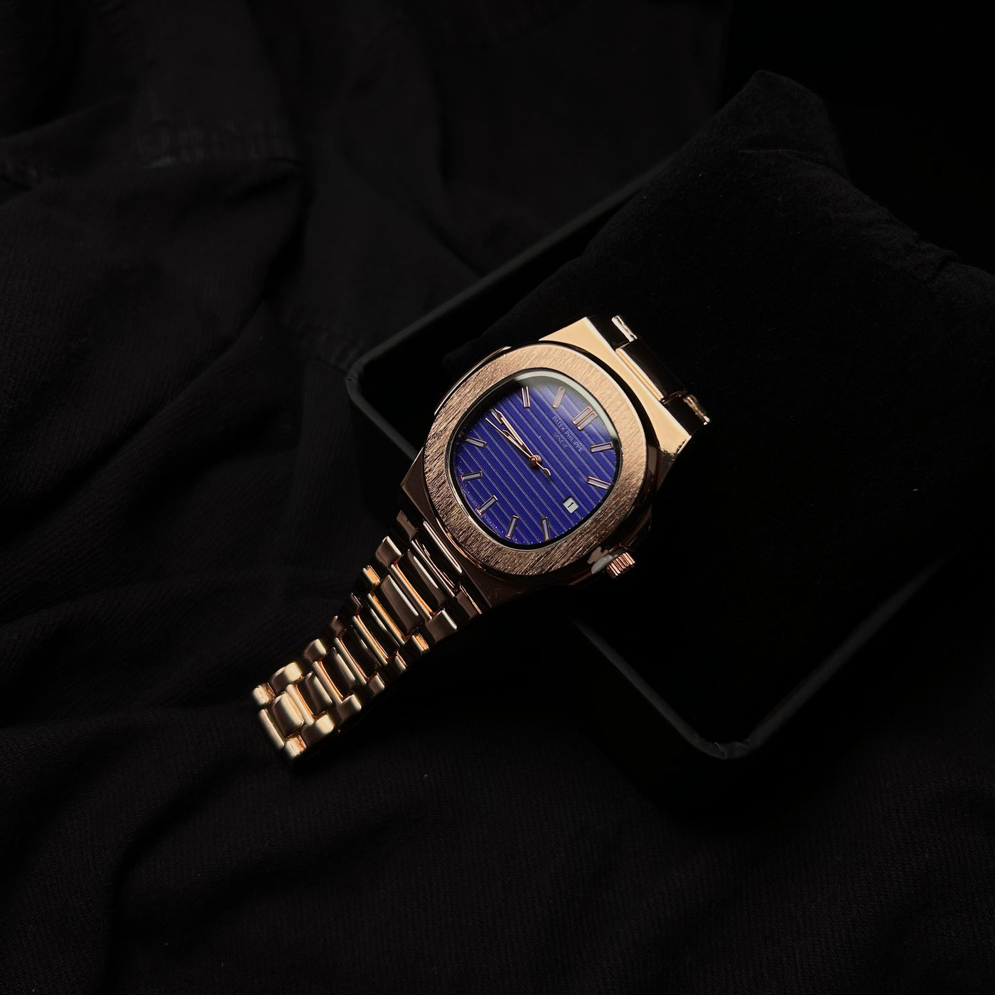 Patek Philippe Nautilus Homage for Him – Rose Gold with Deep Blue Dial