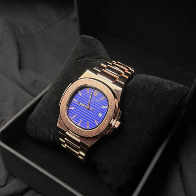 Patek Philippe Nautilus Homage for Him – Rose Gold with Deep Blue Dial