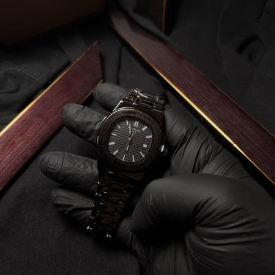 Patek Philippe Nautilus Homage for Him – All-Black with Textured Dial