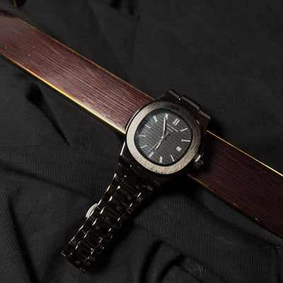 Patek Philippe Nautilus Homage for Him – All-Black with Textured Dial