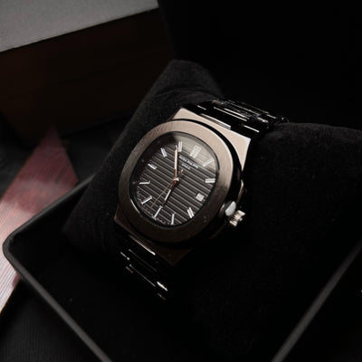 Patek Philippe Nautilus Homage for Him – All-Black with Textured Dial