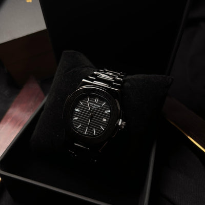Patek Philippe Nautilus Homage for Him – All-Black with Textured Dial
