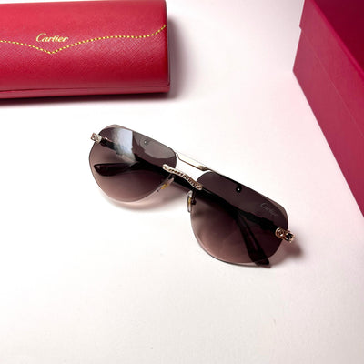 Cartier Rimless Navigator - Brown