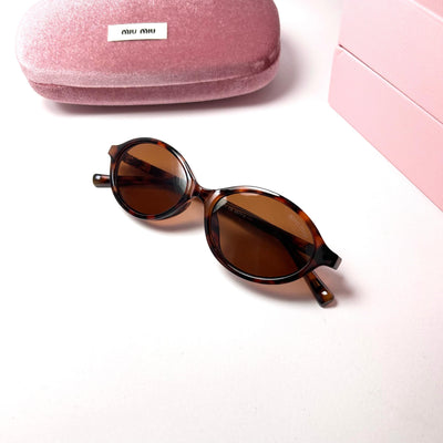 Miu Miu Tigerl Oval - Brown