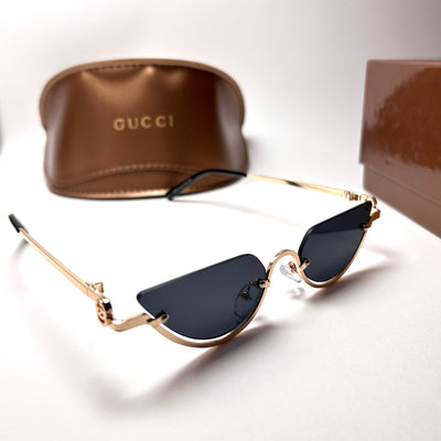 Gucci Rimless Cat Eye - Golden Black